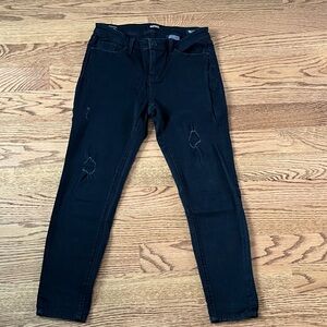 Buffalo David Bitton Black Distressed Mid-Rise Skinny Jess Jeans. Size 4